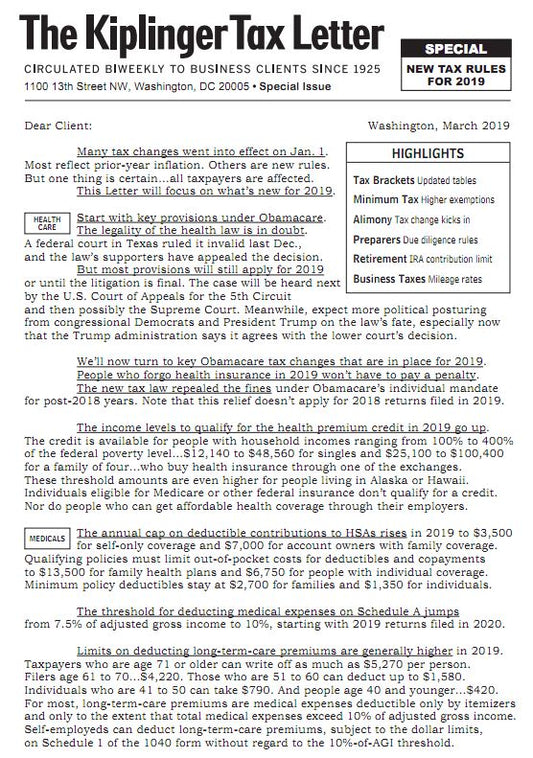Kiplinger Tax Letter